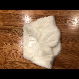 White faux fur shaw